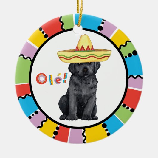 Fiesta Black Lab Keramisch Ornament (Voorkant)