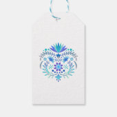 Fiesta Blauwe Verjaardag Douche Trouwen Dank u Cadeaulabel (Achterkant)