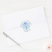 Fiesta Blauwe Verjaardag Douche Trouwen Ronde Sticker (Envelop)