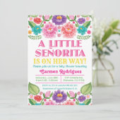 Fiesta Bloemen Baby shower Uitnodiging (Staand voorkant)