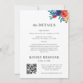 Fiesta Bloemen Mexicaanse Kleurrijke QR Code Bruil Kaart (Achterkant)