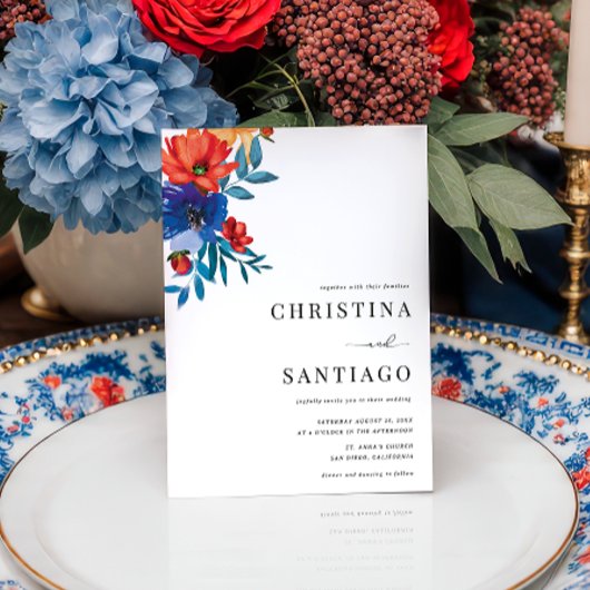 Fiesta Bloemen Mexicaanse Kleurrijke QR Code Bruil Kaart