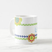 Fiesta Bloemen NAAM Kleurrijk Zuidwest Krijtbord Koffiemok (Voorkant links)