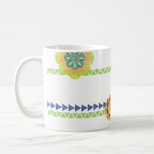 Fiesta Bloemen NAAM Kleurrijk Zuidwest Krijtbord Koffiemok (Links)