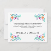 Fiesta Bloemen Verjaardag Douche Trouwen Bedankkaart (Achterkant)