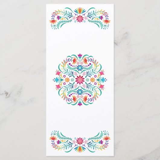 Fiesta Bloemen Verjaardag Douche Trouwen Menu (Achterkant)