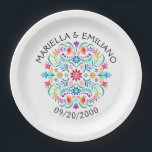 Fiesta Bloemen Verjaardag Douche Trouwen Papieren Bordje<br><div class="desc">Mariachi, margarita's en herinneringen! Vuur de fiesta op met dit Mexicaanse folk art fiesta ontwerp. De kleurrijke tekst en het kunstwerk (met de hand getekend door Lively Scribe zelf) geven dit ontwerp een grillige maar elegante sfeer. Perfect voor de latinx in je leven. Of een feestje in de buurt van...</div>
