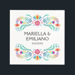 Fiesta Bloemen Verjaardag Douche Trouwen Servet<br><div class="desc">Mariachi, margarita's en herinneringen! Vuur de fiesta op met dit Mexicaanse folk art fiesta ontwerp. De kleurrijke tekst en het kunstwerk (met de hand getekend door Lively Scribe zelf) geven dit ontwerp een grillige maar elegante sfeer. Perfect voor de latinx in je leven. Of een feestje in de buurt van...</div>