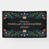 Fiesta Bloemen Verjaardag Douche Trouwen Spandoek (Horizontaal)