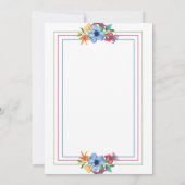 Fiesta Bloemen Wit Kleurrijke Bloemen Quinceanera Kaart (Achterkant)