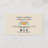  Fiesta Bloemenboeket Neutraal Social Media Visitekaartje (Achterkant)