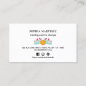 Fiesta Bloemenboeket Wit Social Media Visitekaartje (Achterkant)