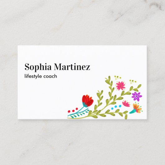  Fiesta Bloemenboeket Wit Social Media Visitekaartje (Voorkant)