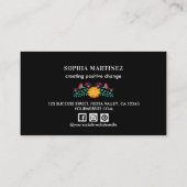  Fiesta Bloemenboeket Zwart Social Media Visitekaartje (Achterkant)