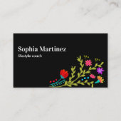  Fiesta Bloemenboeket Zwart Social Media Visitekaartje (Voorkant)