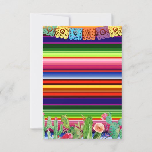 Fiesta Bloemendoop Uitnodigingskaart Doop Kaart (Achterkant)