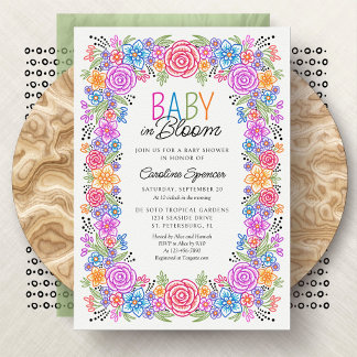 Fiesta Bloemige Baby Bloom Feest Kaart
