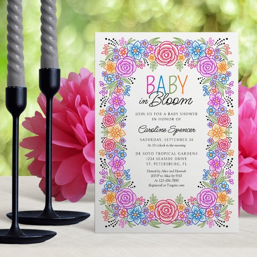 Fiesta Bloemige Baby Bloom Feest Kaart