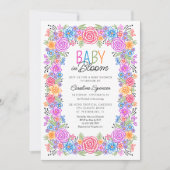 Fiesta Bloemige Baby Bloom Feest Kaart (Voorkant)