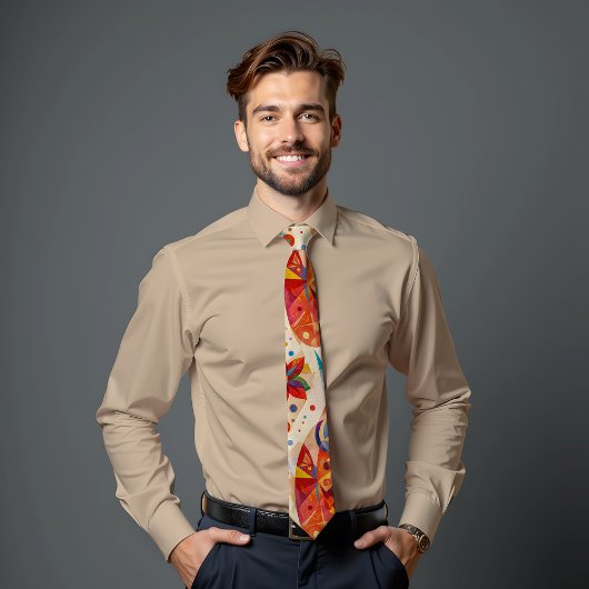 Fiesta Bloom Abstract Art Stropdas