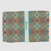 Fiesta Blooms, aanpasbaar Golfhanddoek (Horizontaal)