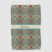 Fiesta Blooms, aanpasbaar Golfhanddoek (Voorkant)