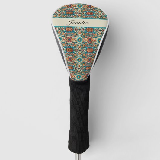 Fiesta Blooms, aanpasbaar Golfheadcover (Voorkant)