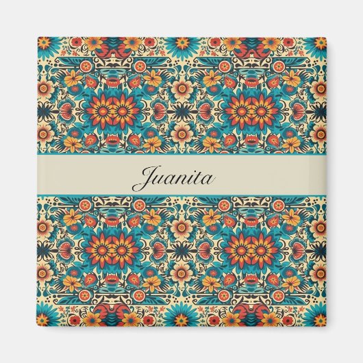 Fiesta Blooms, aanpasbaar Magneet (Voorkant)