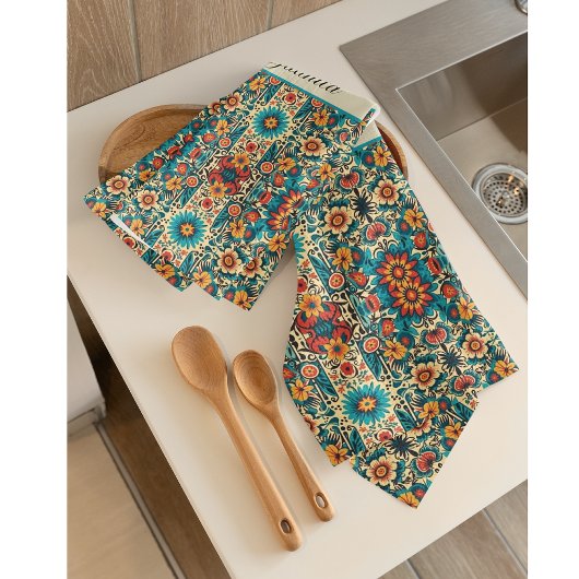 Fiesta Blooms, aanpasbaar Theedoek