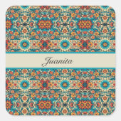 Fiesta Blooms, aanpasbaar Vierkante Sticker (Voorkant)