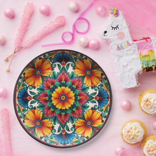 💀🎉Fiesta Bloomware Día de los Muertos Papieren Bordje (Feest)