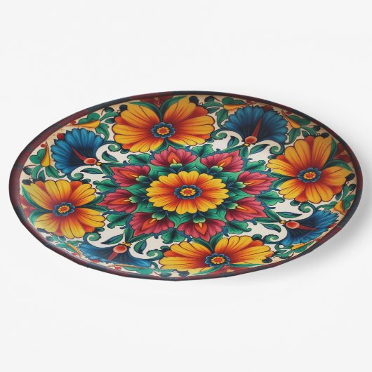 💀🎉Fiesta Bloomware Día de los Muertos Papieren Bordje (Gekanteld)