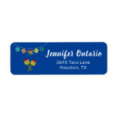 Fiesta Blue Maracas Boy's Birthday Party Etiket (Voorkant)