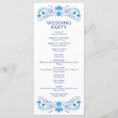 Fiesta Blue Wedding Programma (Achterkant)