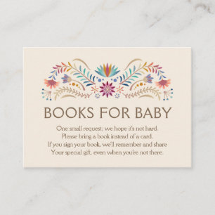 Fiesta Boho Boeken voor Baby shower Informatiekaartje