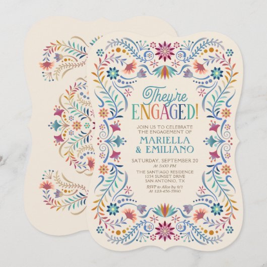 Fiesta Boho Engagement Party Kaart (Voorkant / Achterkant)