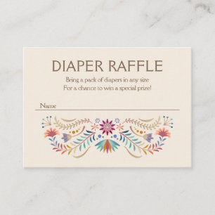 Fiesta Boho Luier Raffle Baby shower Informatiekaartje
