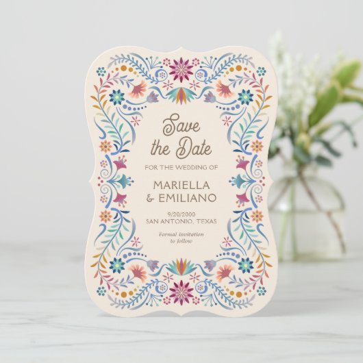 Fiesta Boho Quinceañera Wedding Save the Date (Staand voorkant)