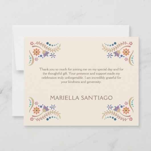 Fiesta Boho Verjaardag Douche Trouwen Bedankkaart (Achterkant)