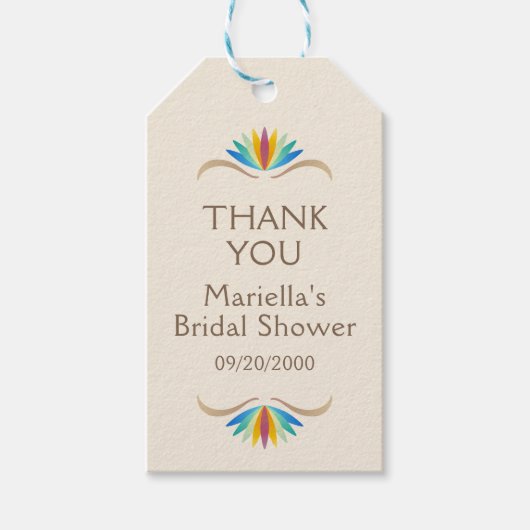 Fiesta Boho Verjaardag Douche Trouwen Dank u Cadeaulabel (Voorkant)