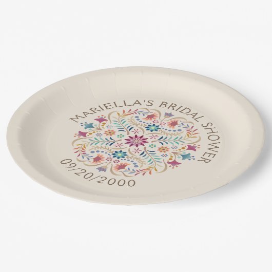 Fiesta Boho Verjaardag Douche Trouwen Papieren Bordje (Gekanteld)