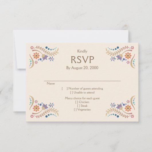 Fiesta Boho Wedding Quinceañera RSVP (Voorkant)