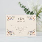 Fiesta Boho Wedding Quinceañera RSVP (Staand voorkant)