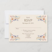 Fiesta Boho Wedding Quinceañera RSVP Kaartje (Voorkant)