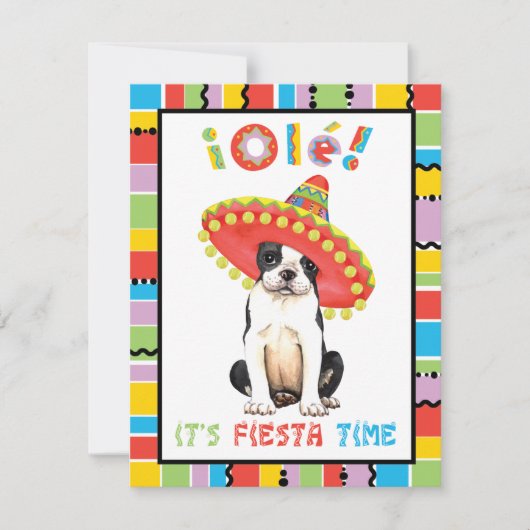 Fiesta Boston Terrier Kaart (Voorkant)