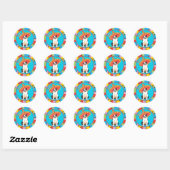 Fiesta Boston Terrier Ronde Sticker (Vel)