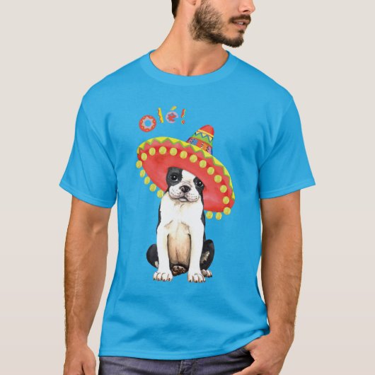 Fiesta Boston Terrier T-shirt (Voorkant)