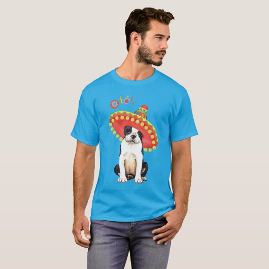 Fiesta Boston Terrier T-shirt (Voorkant volledig)