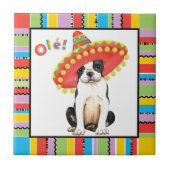 Fiesta Boston Terrier Tegeltje (Voorkant)