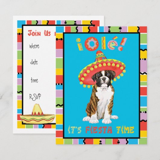 Fiesta Boxer Kaart (Voorkant / Achterkant)